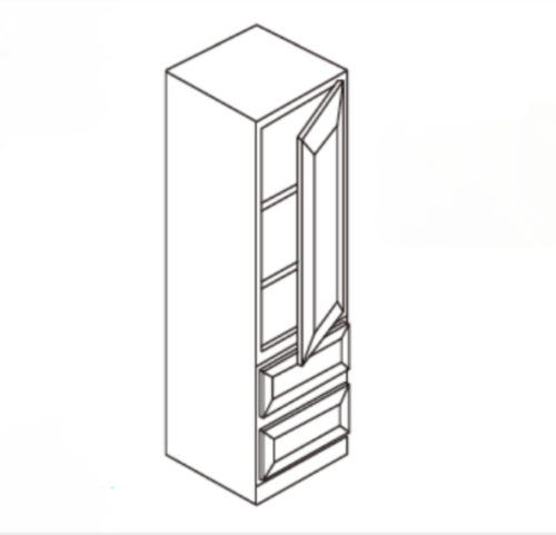 Tall cabinet with shelves and drawers.